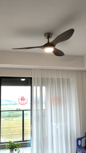 52 Inch Ceiling Fan Industrial Vintage ABS Ventilator With Light Remote Control for Commercial Home Bedroom Coffee Shop Decorate