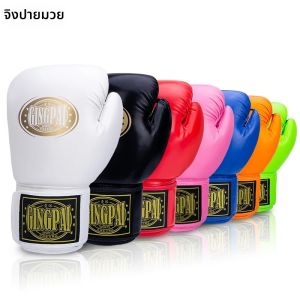 ถุงมือชกมวยมืออาชีพ6/8/10/12ออนซ์ถุงมือฝึกชกมวยนวม