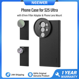 NEEWER Phone Case for S25 Ultra เคสโทรศัพท์ พร้อมอะแดปเตอร์ฟิลเตอร์ 67 มม. ฐานเลนส์โทรศัพท์เกลียว 17 มม. เข้ากันได้กับเลนส์โทรศัพท์ Neewer PA092
