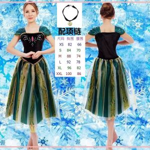 Elsa Princess Dress Disney Frozen Anna Queen Adult Birthday Cinderella Formal Gown Polyester Fabric Ethnic Stage Costume