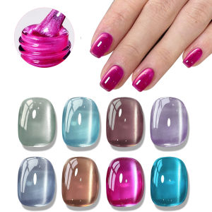Keo Dán Móng Tay Mắt Mèo Siêu Sáng 8ml Sơn Gel Từ Tính Làm Khô Bằng Đèn UV/LED Tẩy Được Bán Vĩnh Cửu Hiệu Ứng Nước Hạt Thủy Tinh