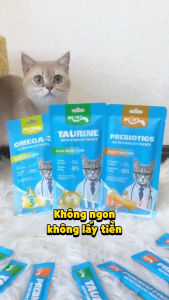 Súp Thưởng Cho Mèo MRVET Hỗ Trợ Tiêu Hóa Chăm Sóc Lông Da và Sức Khỏe Tim Mạch (4 thanh/gói)