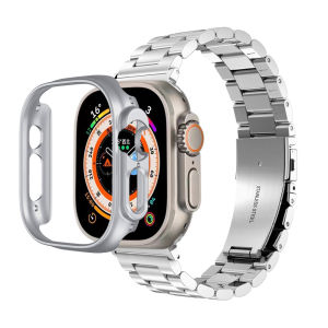 Case+Strap For i Watch Ultra Band 49mm Steel Metal Bracelet For Apple Watch Ultra Cover Stainless Steel Band