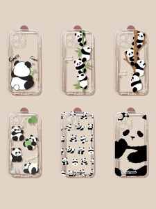 Cute Panda Silicone Phone Case for Apple 15 16 14 pro Max 13 Mini Full Cover Transparent Womens Style Anti-Fall Protection