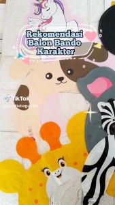 Grosir Balon Bando Motif Animal Topi Ulang Tahun Anak Perlengkapan Pesta Pernak Pernik