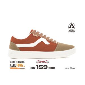 Aerostreet 37-44 Massive Low 2.0 Natural Merah Bata Coklat - Sepatu Sneakers Casual