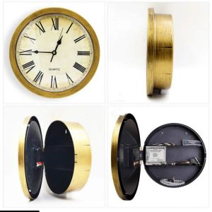 1 Pcs Vintage Wall Clock Home Decoration Safe Box Hidden Secret Storage Box Wall Clock Safe Money Jewelry Valuables Storage Box