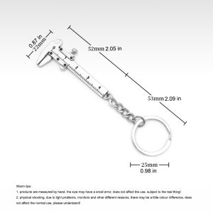 Mini Vernier Caliper Keychain Portable 0-4cm EDC Measurement Tool Ring Ruler for Camping Outdoor Gauging Car Hanging Accessor