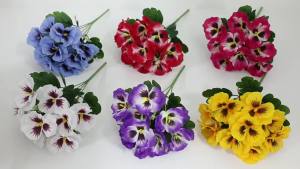 Artificial Flowers Five Fork Tricolor Violet Fake Flower Bouquet For Garden Wedding Parties Scene DIY For Porch Room Table Decor