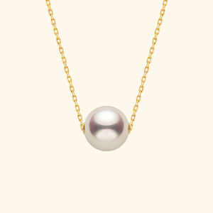 Helas | High-Luster Akoya Sea Water Pearl Necklace 18K Gold Pendant