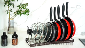 Expandable Pan Organizer Pot Rack Lid Holder