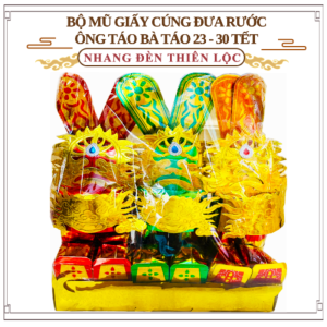 Bộ Mũ GIấy Cúng Đưa Rước Ông Táo Bà Táo 23-30 Tết - Nhang Đèn Thiên Lộc