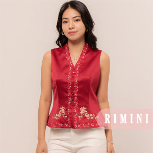 RIMINI - Atasan Cheongsam Wanita Formal Tanpa Lengan Size XS-XL - Huiqing Top CC30214