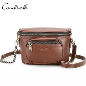 กระเป๋าสะพายไหล่สำหรับผู้หญิงสายหนังแท้ของคอนแทคกระเป๋าสำหรับผู้หญิงกระเป๋าใส่โทรศัพท์กระเป๋าสะพายพาดลำตัวนักออกแบบหรูหรา
