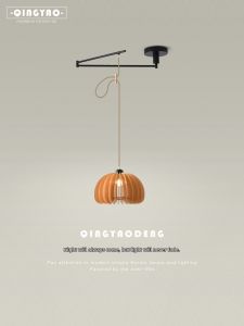 QINGYAO | Extendable Movable Arm LED Japanese Style Modern Simple Wooden Lamp