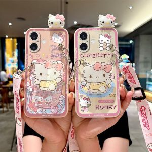 Adorable Swimming Kitty Cat Phone Case Full Cover Mi10 Lite Ultra Cute 14T Flat 12S pro Crossbody Rope 13S Women 6X Protective Cover