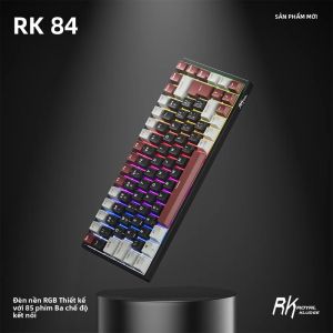 Bàn Phím Chơi Game Cơ Học Royal Kludge RK84 Brazil 84 Phím RGB Tri-Mode BT5.0/2.4G/Bàn Phím Không Dây Có Dây Có Thể Tráo Đổi Nóng