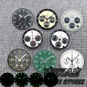 31.5mm Diameter VK63 Watch Dial And Hands C3 Green Luminous Suitable For VK63 Quartz Chronograph Movement Replacement Accessory