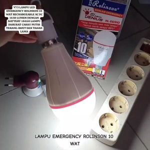 V73 LAMPU LED PUTIH EMERGENCY ROLINSON 10WAT 10 W EMERGENCICAS CASAN LAMPU AC DC 1450 LUMEN DENGAN