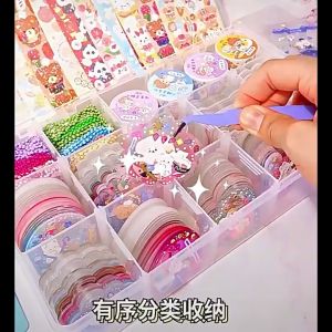 DIY Goo Card Set Three-layer Storage Box Hand Account Sticker Goo Card Sticker Goo Chuck Goo Card Cute Sticker