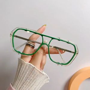 แว่นกันแดดป้องกันรังสี บุคลิกภาพ สำหรับผู้หญิงและผู้ชาย รูปแบบแว่นตากรอบใหญ่