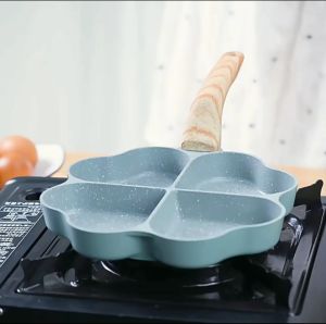 🔥Ready Stock🔥 Clover Leaf Heart Shaped Pan Pancakes/Eggs/Sandwiches/Crepe/Steak Non-Stick 4 Holes Thickened Cooking Pan