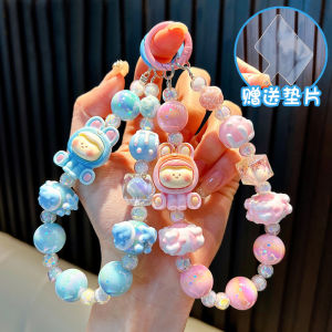 Phim hoạt hình Acrylic dây điện thoại Keychain hạt pha lê chuỗi mặt dây chuyền điện thoại di động dây móc điện thoại Quà Tặng
