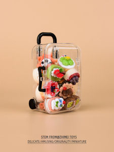 Miniature Simulation Food Play Toy Luggage Bag Cake Bottle Miniature Model Childrens Role-play Toys Collectible Figurines