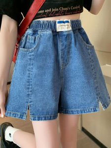 กางเกงขาสั้นยีนส์ขากว้างหลวมๆ สำหรับนักเรียนมัธยมปลายและมัธยมต้น ฤดูร้อนปี 2025 กางเกงขายาวทรงหลวมไซส์ใหญ่สำหรับผู้หญิง