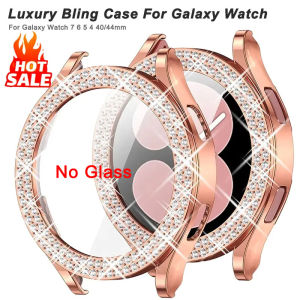Bling Diamond Case for Samsung Galaxy Watch 7 6 5 4 PC Protective Case 40mm 44mm Screen Protector bumper Transparent Cover