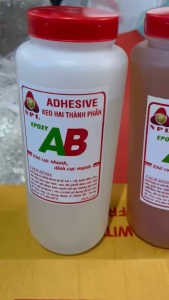 Keo A  màu trắng Keo B màu vàng Đài Loan Keo dán gỗ 2 thành phần Mỗi chai trọng lượng 1 lít