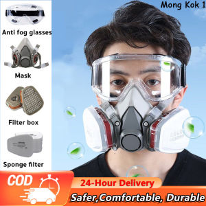 9 in 1 Dustproof Gas Mask gas mask respirator for chemical with goggles gifts Safe working filter
