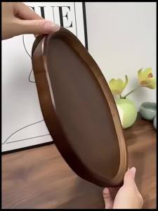 Wooden Decorative Serving Tray for Coffee Table and Home Decor Fruit Platter Decor Trays Serving Ware Food Dish Serving Platters