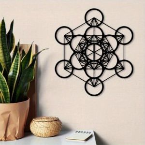 CIFbuy | Tranh Treo Tường Kim Loại Hình Học Thiêng Liêng Metatron Cube Tranh Sắt Trang Trí Thiết Kế Tâm Linh Cho Trang Trí Nhà Cửa