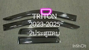 ักันลม กันสาด คิ้วกันสาด คิ้ว ดำทึบ รุ่น 2ประตู+แค๊บ มิตซูบิชิ ไทรตัน Mitsubishi Triton 2023 2024 2025 ใส่ร่วมกันได้ A