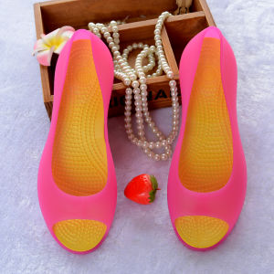 K-style New Arrival Sandals Womens Summer Crystal Plastic Fish Mouth Jelly Shoes Easiest for Match Flats Wedge Non Slip Hole Beach Shoes