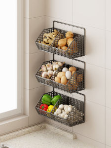 evesigar | Wall Mounted Hole Free 2-Layer Spice Storage Rack