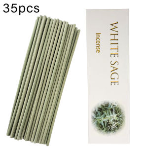 35Pcs/Box Bold White Sage Incense Sticks Made of Natural Incense Powder Strong-Scented Incense Sticks Suitable for Home Air Purification Yoga Gatherings Camping Fishing Guest Rooms Long-Lasting Fragrance No Holiday Usage Restrictions