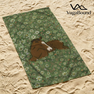 Foal in Daisy Field Luxury Beach Towels Crafted from Combed Cotton Plush and Absorbent Beach Towel or Pool Towels
