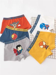 Boys Cotton Underwear Cartoon Print Boxer Shorts Anti-UV Antibacterial Breathable Comfortable Inner Pants for Children