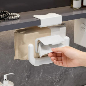 U-shaped mirror cabinet tissue holder home bathroom face towel storage rack creative no-drill wet tissue holder