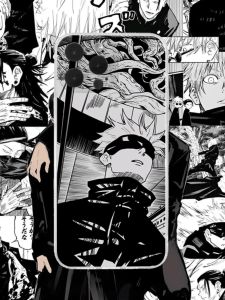 Black And White Manga Style Mobile Phone Case for Jujutsu Kaisen Suitable for Redmi K60 Ultimate Version Wukong  1514Promax Xiaomi 13 Honor 90 Sumiya Kakeoppo Huawei P60
