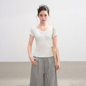 BAIDAIFEI | Lace Illusion Two-Piece Short Sleeve T-Shirt Slim Fit