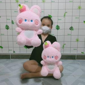 GẤU BÔNG THỎ TRÁI DÂU DỄ THƯƠNG LÔNG MỊN CAO CẤP MẪU MỚI