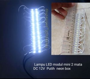 ( 100 pcs ) Lampu LED modul mini 2 mata DC 12V Putih / warm white neon box