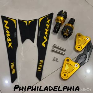 PAKET VARIASI NMAX SLIDER JALU PELINDUNG KNALPOT NMAX OLD + DECKPAD TANKPAD YAMAHA NMAX