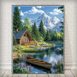 Scenic Ship River Landscape Artwork Jigsaw Puzzle 500/1000/1200/2000PCS Stress Relief Puzzle Wall Art Decor Gift