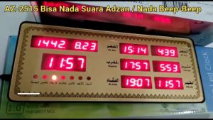 Jam Sholat Adzan Iqomah Sonifer Adzan Clock ukuran 25 x 10 cm FREE CUSTOM NAMA
