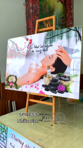 Khung Tranh spa gội đầu dưỡng sinh Tranh Spa dưỡng sinh sức khỏe vùng đầu tráng gương treo tường tranh đông y trị liệu SPQC53