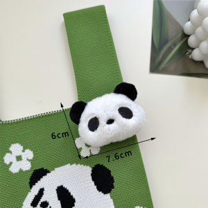 กระเป๋าถือถักลายกระต่ายแพนด้า วันเกิดครึ่งปี งานฉลองวันเกิดครบรอบหนึ่งปี กระเป๋าถือถักลายดอกไม้ กระเป๋าถือถักแบบสวมข้อมือ กระเป๋าถือถักแบบลำลอง